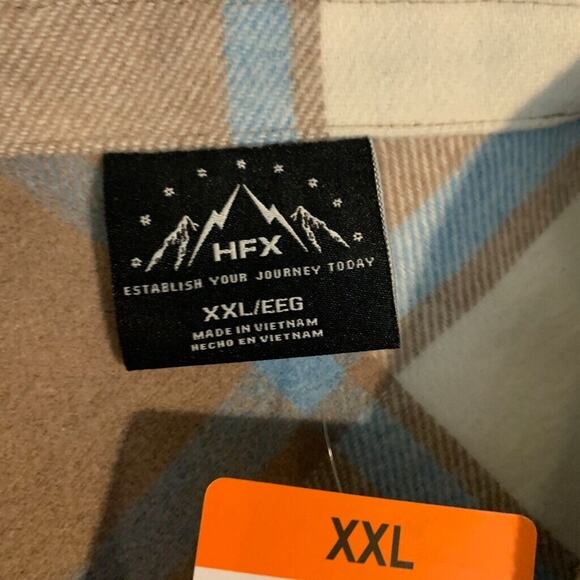 HFX Shirt Jacket Womens XXL 2XL Wool Blend Flannel Check Snap Button Shacket - Picture 10 of 16